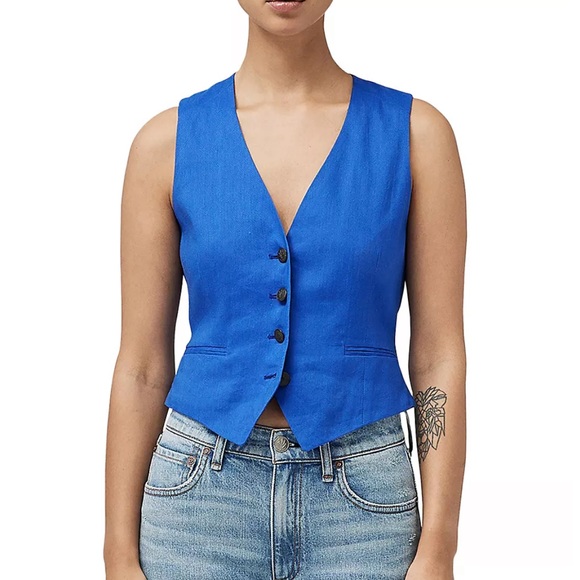 rag & bone Jackets & Blazers - rag & bone
Priya Linen-Blend Vest Size 0